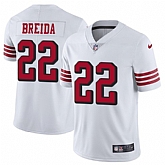 Nike Men & Women & Youth 49ers 22 Matt Breida White Color Rush Vapor Untouchable Limited Jersey,baseball caps,new era cap wholesale,wholesale hats